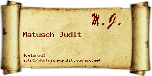 Matusch Judit névjegykártya